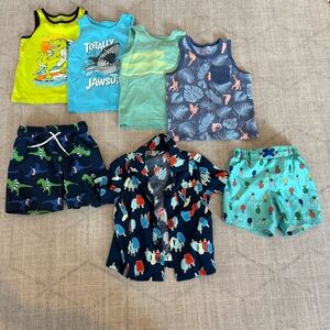 Colorful Kids' Summer Clothing and Swim Trunks Set 3T